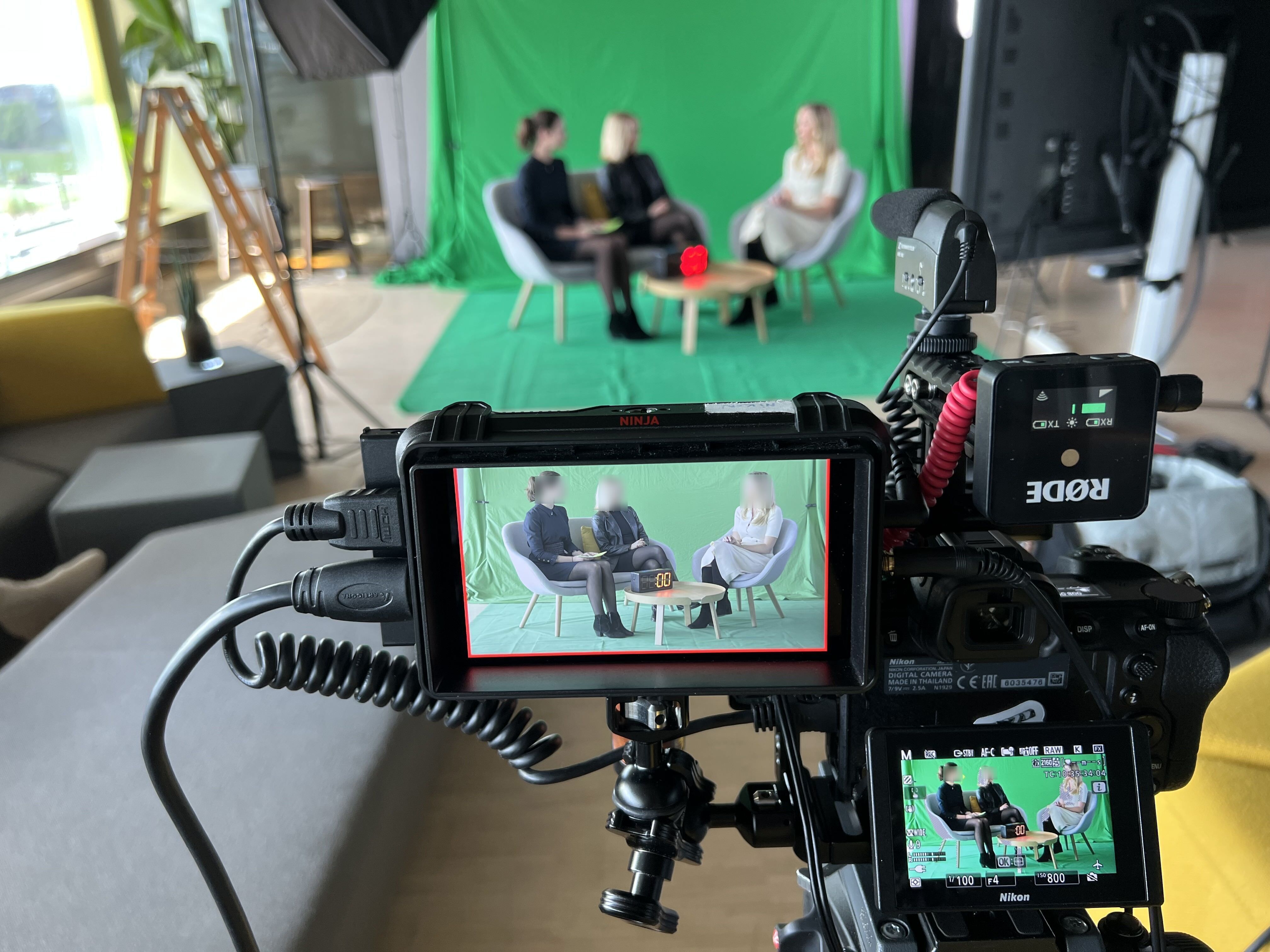 Professionelt videostudie med greenscreen